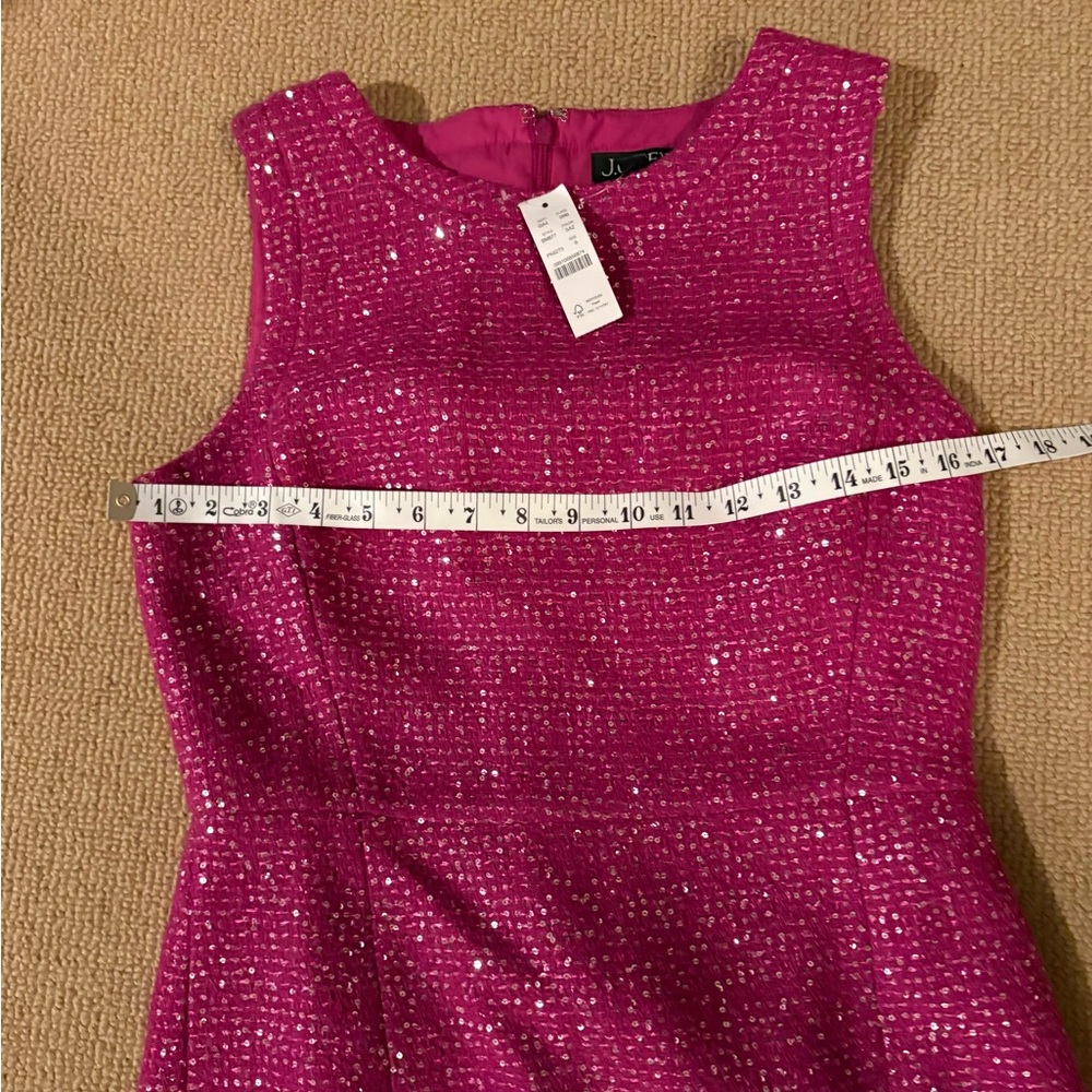 JCrew Pink Sleeveless Tweed Sequin Sheath Dress, size 6. NWT - Picture 5 of 7